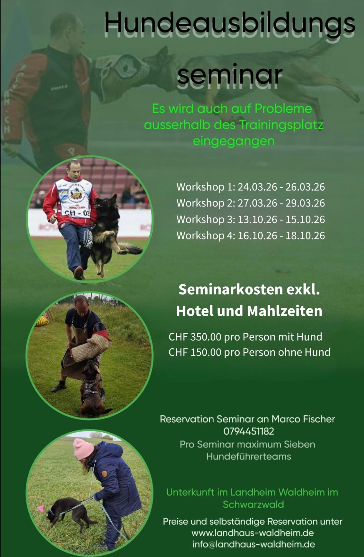 Flyer Hundeausbildung Workshops 2026 Flyer Hundeausbildung Workshops 2026